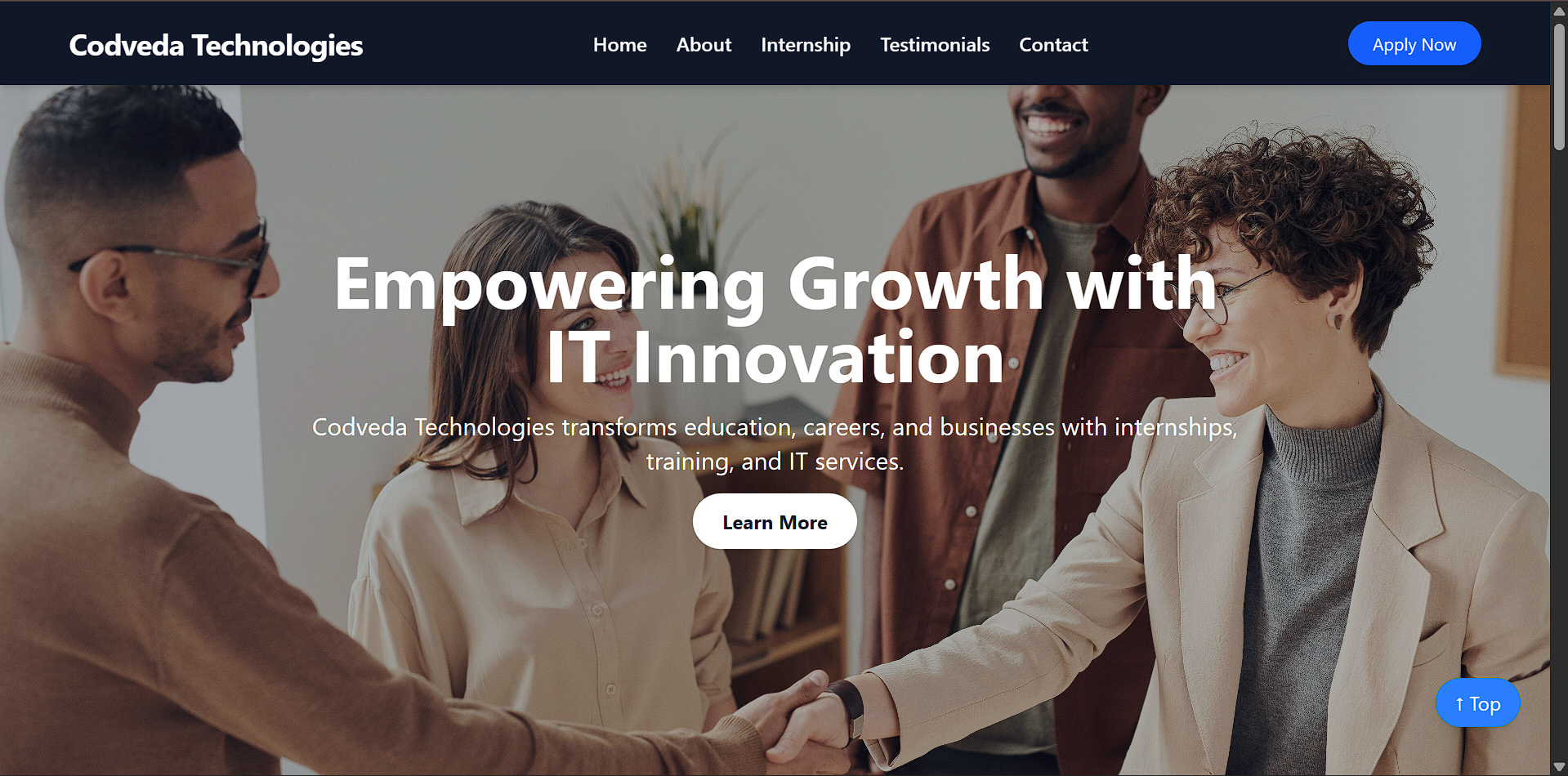 Codveda Technologies Landing Page